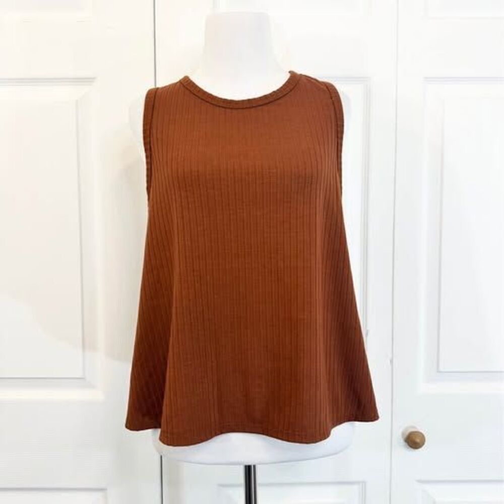 Altar'd State Rust Ribbed Sleeveless Tank Top Size L